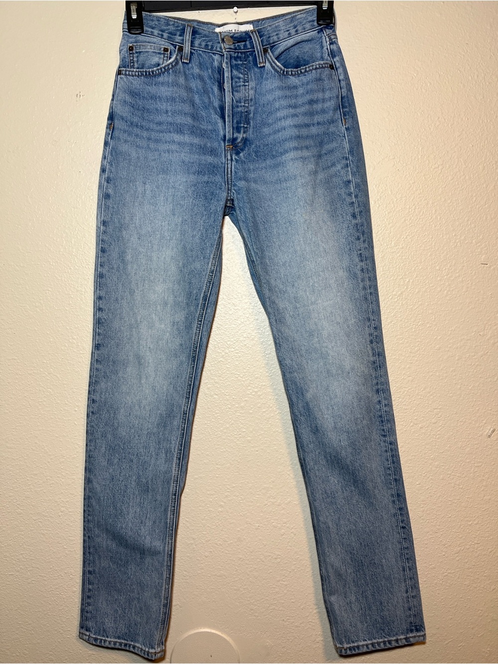Denim Forum Jeans Sz 26 The Nina Stovepipe Organic Cotton Light Wash Straight
